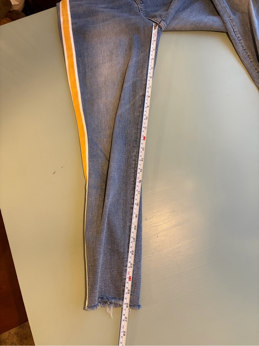 GAP Blue Ankle Jeans with Yellow Side Stripe - Picture 10 of 10